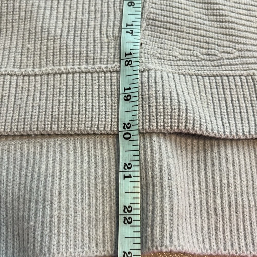 Aqua High-Low Mock Neck Ribbed Wool Blend Sweater Sage Green Size M - Picture 9 of 12